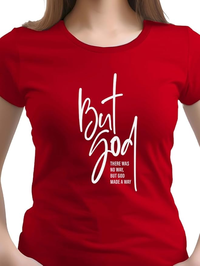 Women Cotton Printed Regular Fit T-Shirt | Stylish Round Neck Graphic Tshirt - WRN-BUTGOD2