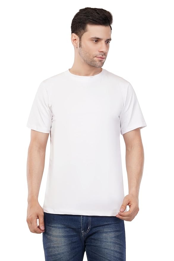 Cotton T-Shirt with Regular Fit Short Sleeve Stretchable Comfortable Good for Sports Wear