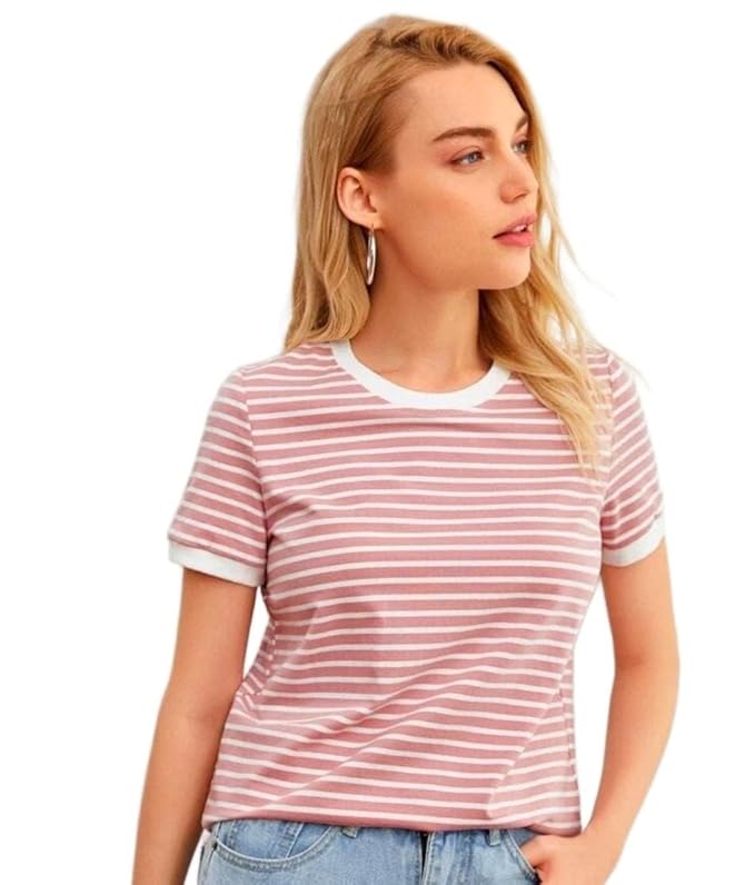Dream Beauty Fashion Women's Half Sleeve Round Neck Printed