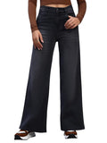 Amazon Brand - INKAST Women High Rise Wide Leg Full Length Cotton Poly Lycra Jeans