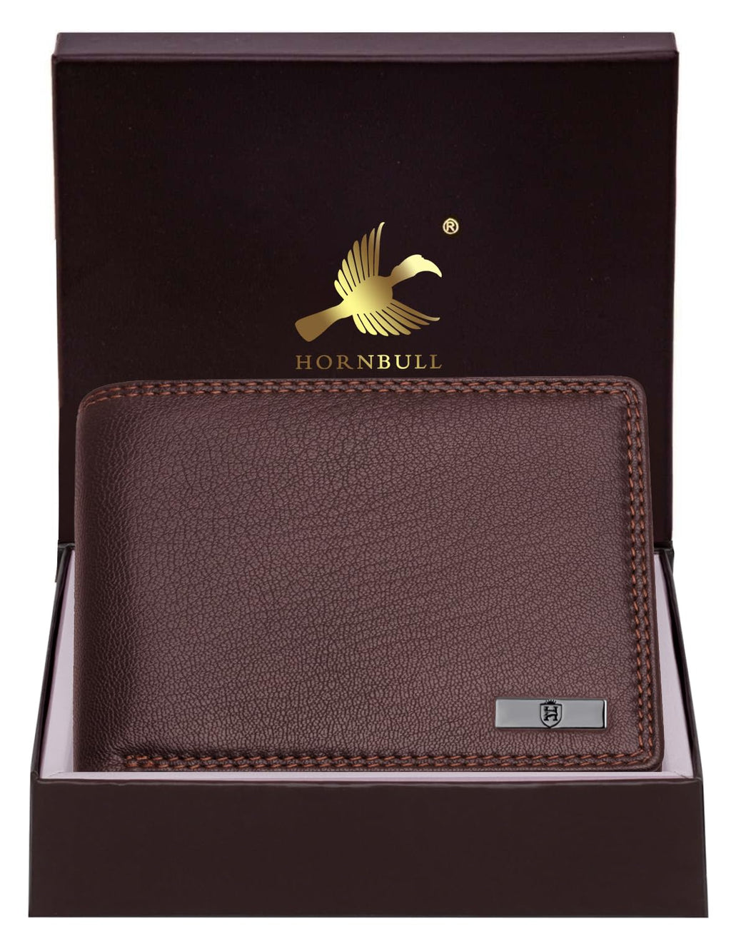 Wallet Men Brown Genuine Leather Gift Set